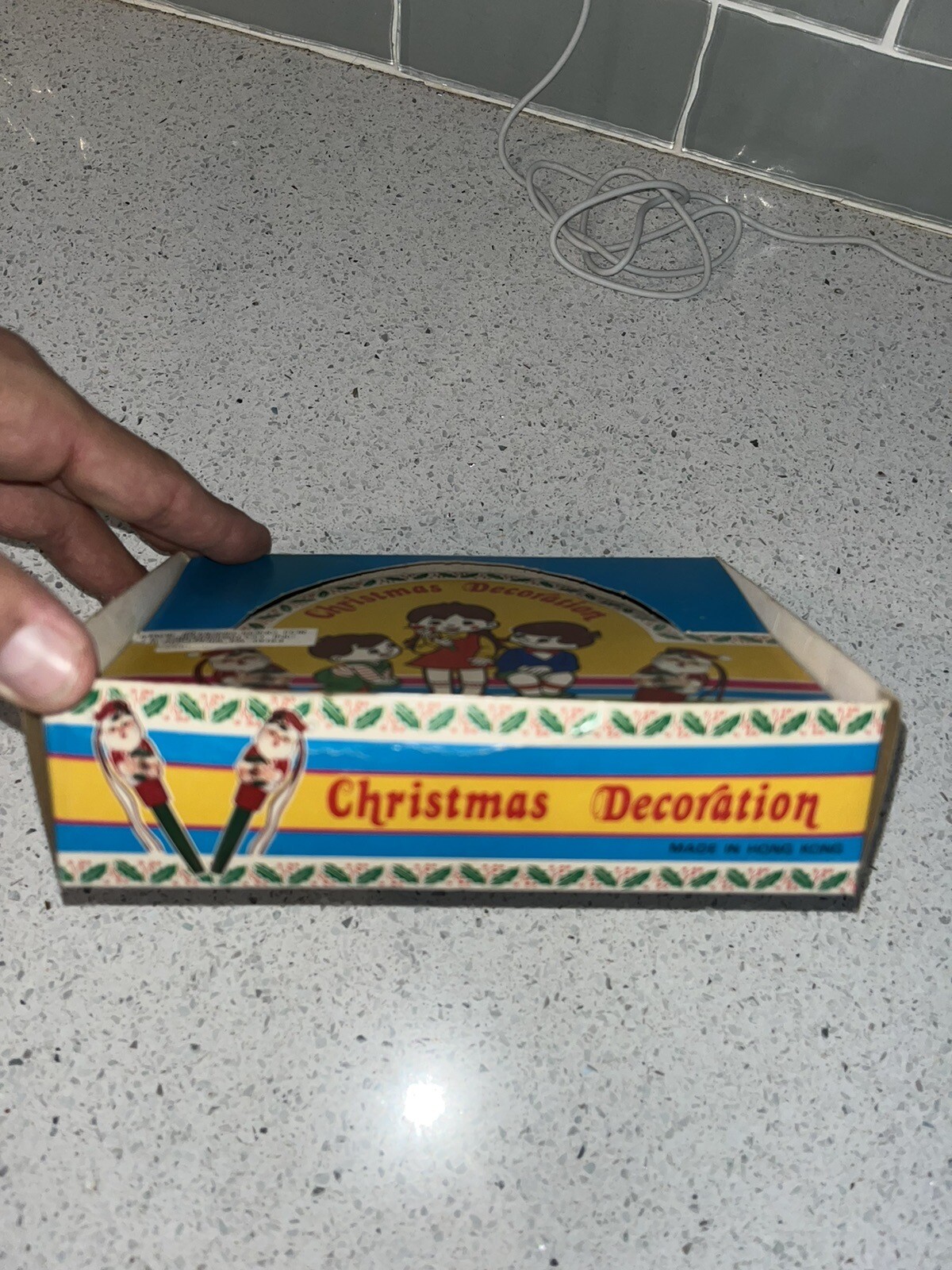 Vtg Pen Novelty Santa Claus Hong Kong Christmas Holiday Plastic Box