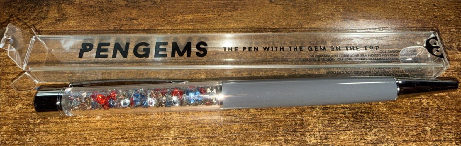 PenGems Pen with Gem – Gray w/ Silver tip