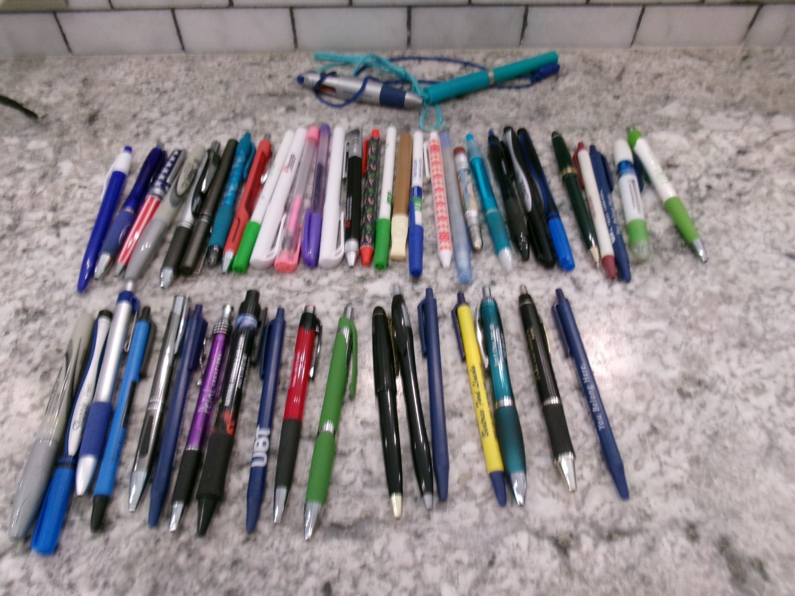 Mixed Lot Of 50 Pens, Vintage & Current, Various Brands, Colors