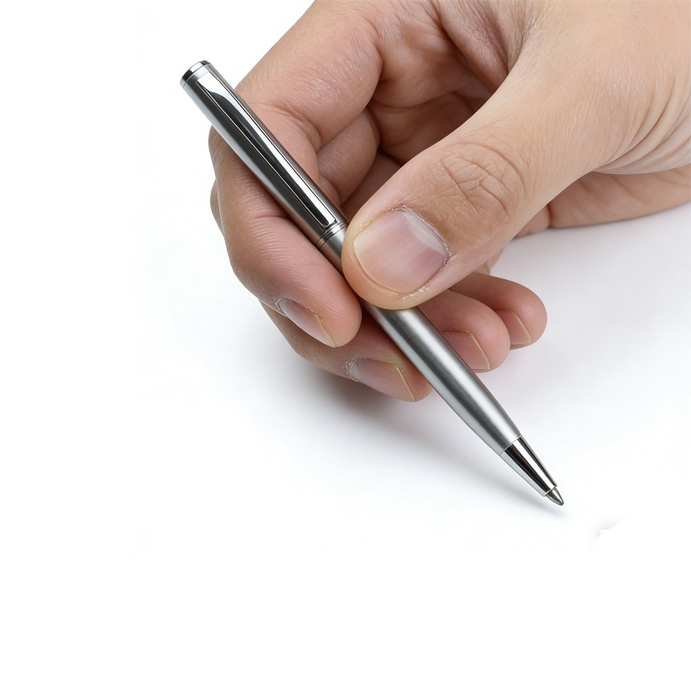 Mini Metal Twist-Activated Ballpoint Pen – Pocket-Sized 0.7mm Fine Black Ink