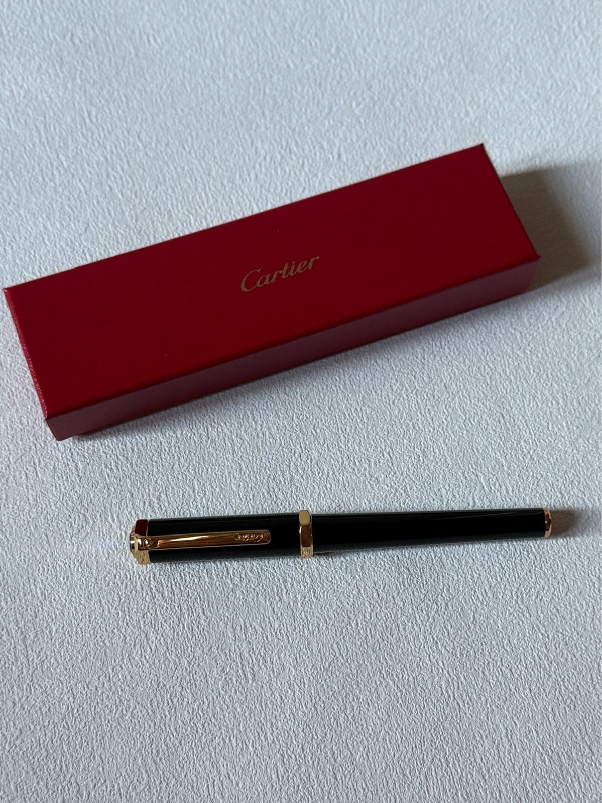 Cartier Santos Yellow Gold-Finish Rollerball Pen – New in Box | Luxury Ad Gift
