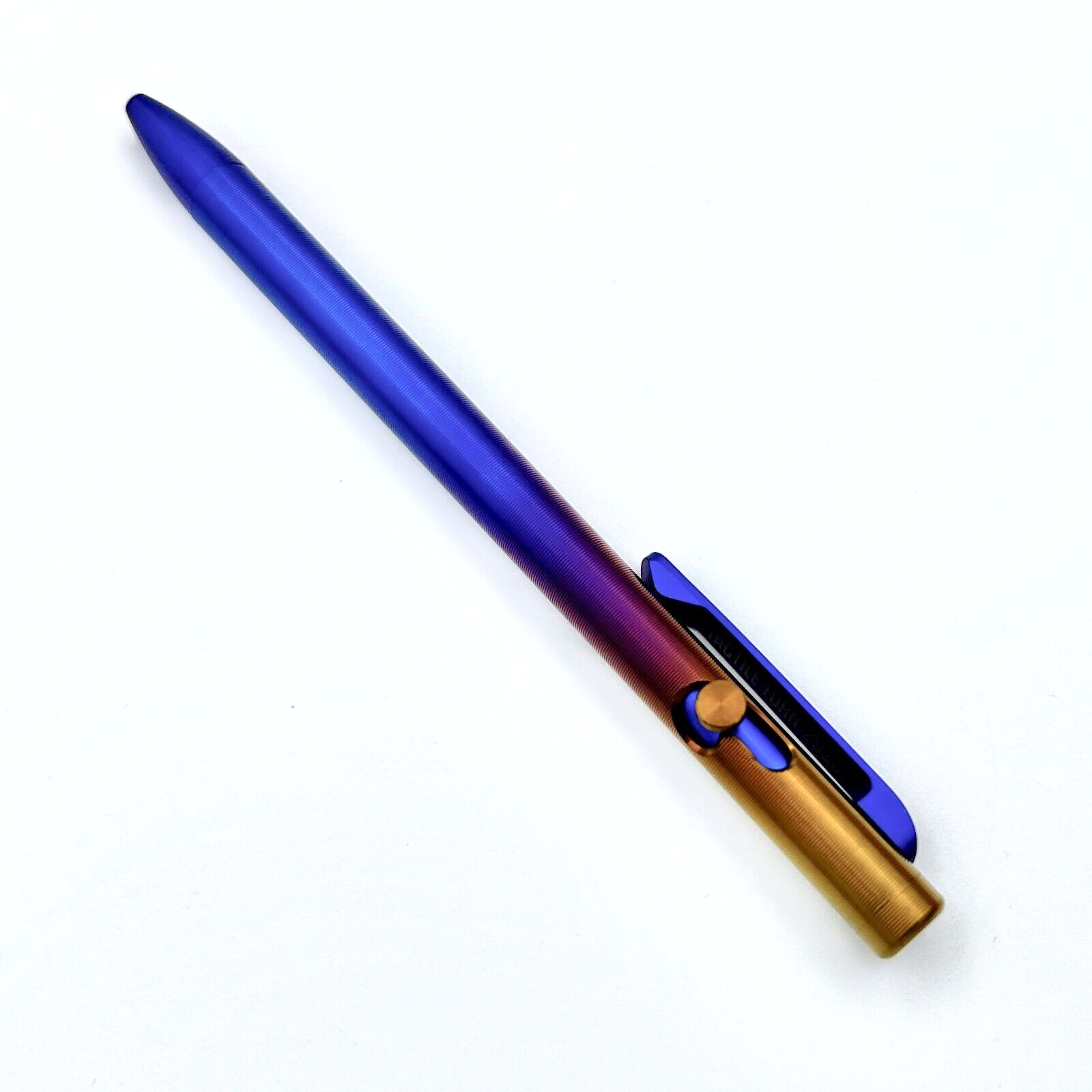 Tactile Turn – Titanium Slim Bolt Action Standard Size Pen Wyo Sunrise Ano Color