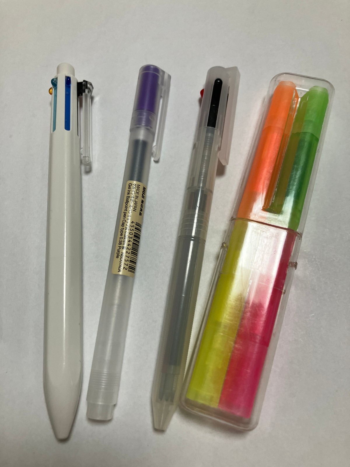 Muji Gel Ink Pen, Cap Type, 0.38mm, Purple & Other No brand pen