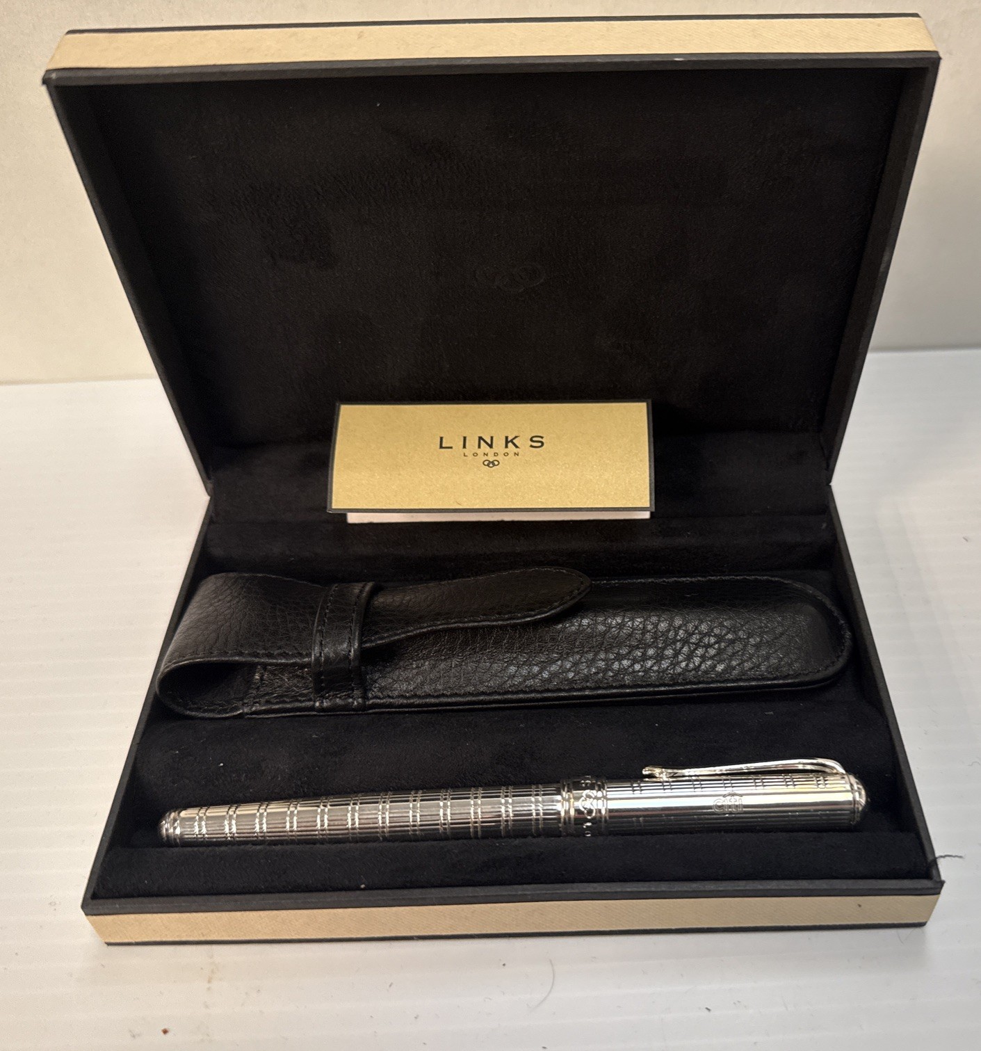 Vintage Links of London Citi Branded Silver Plated 925 Pen Case & Gift Box