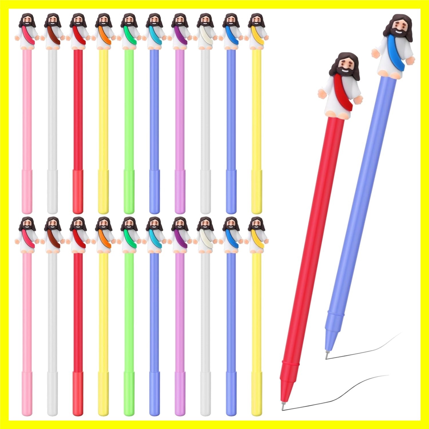 20 Pcs Jesus Christian Pen Mini Jesus Ballpoint Black Ink Pens for Christmas …