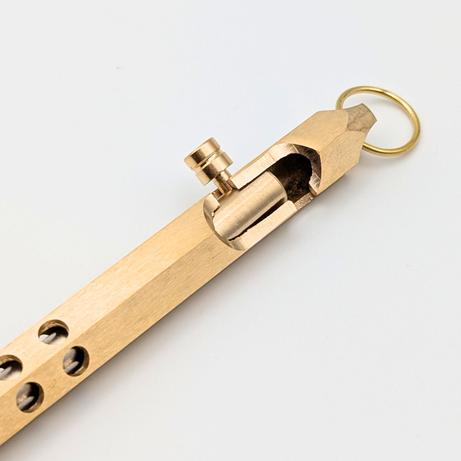 Bolt Action Ballpoint Pen Solid Brass EDC Six-edge Bronze color – Great Gift Dad