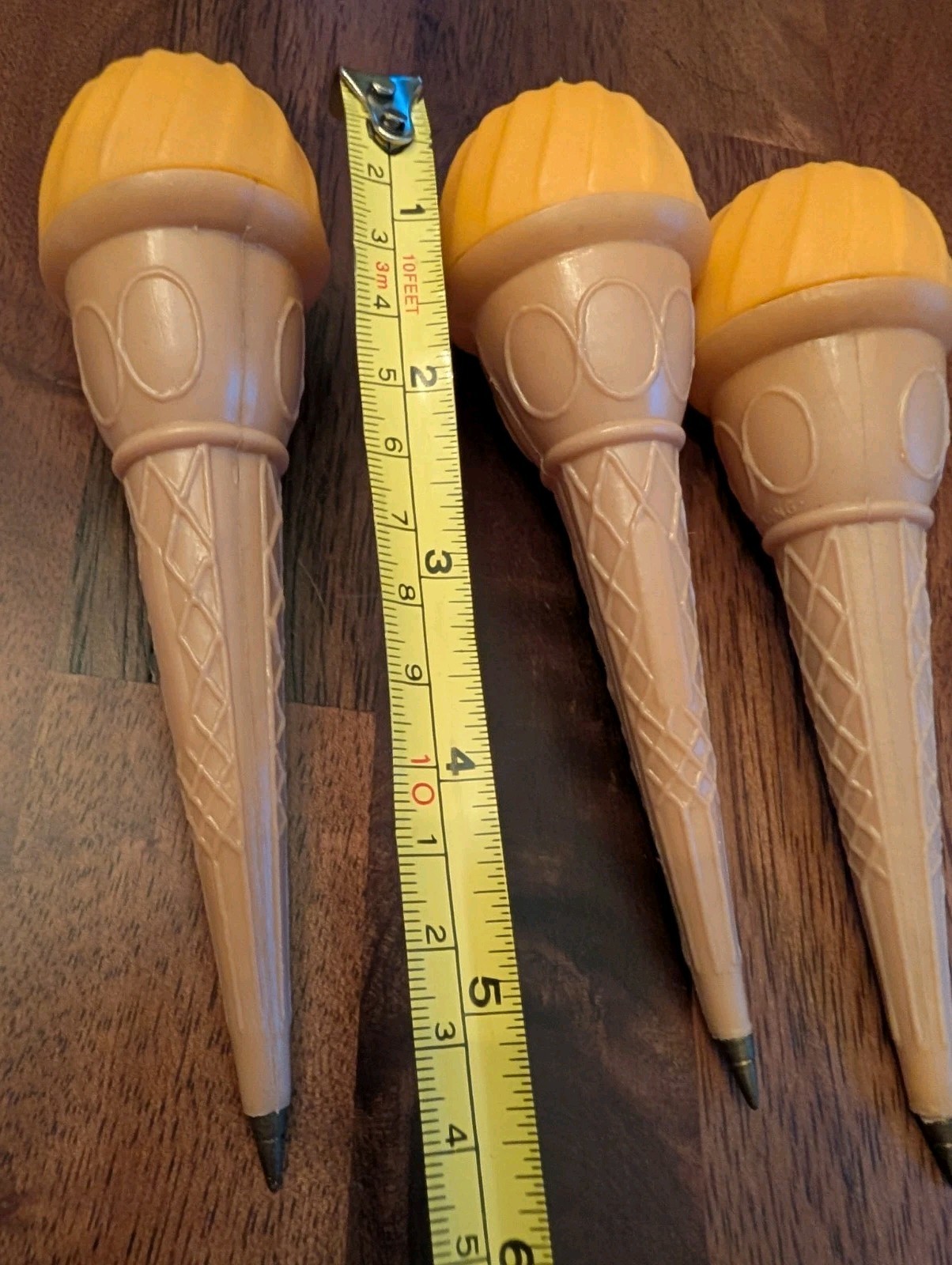 Ice Cream Cone Ink Pens Vintage 1980s Novelty Lot of 3 Plastic Hong Kong School