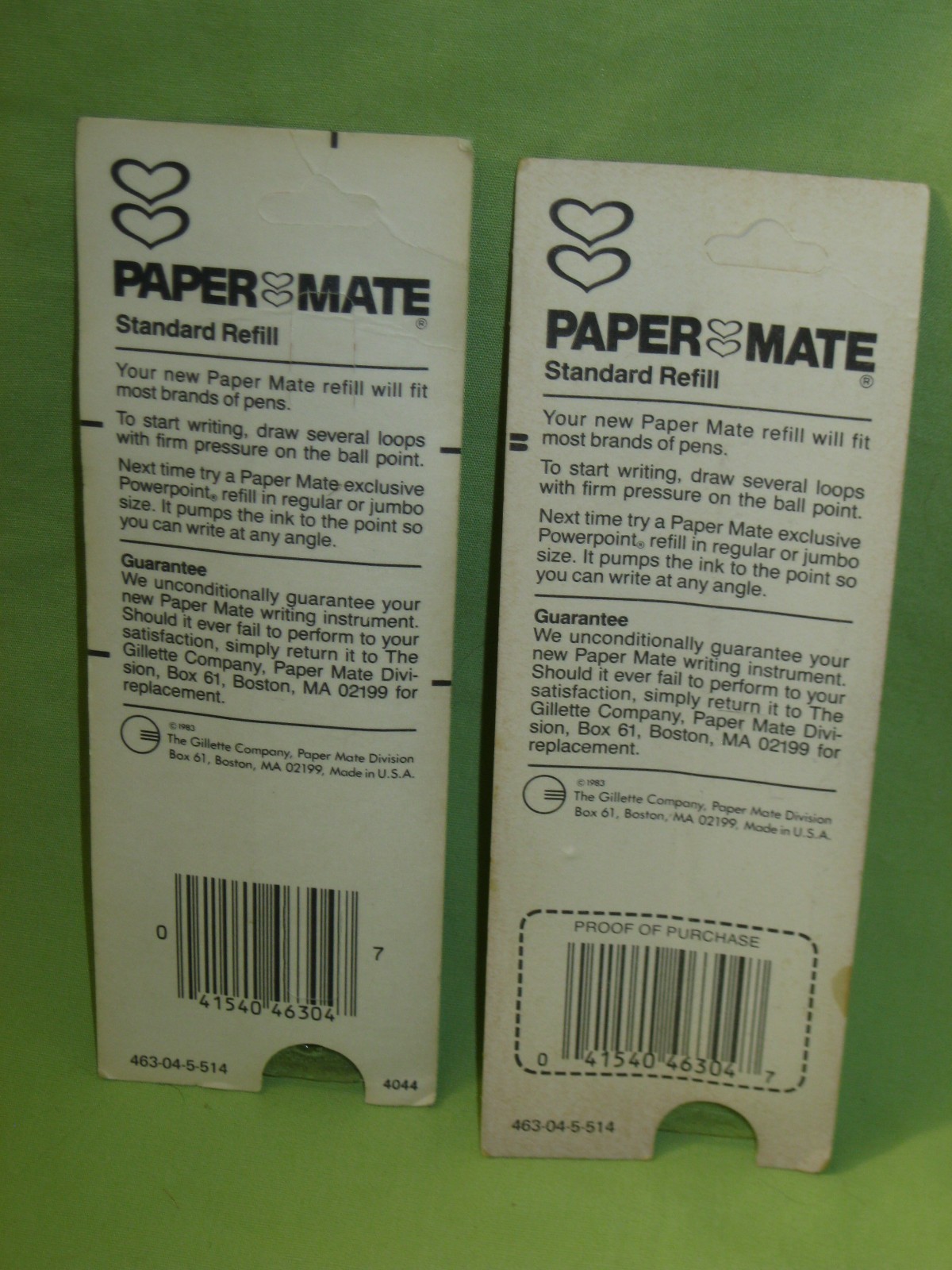 VINTAGE 1983 Papermate FINE POINT Standard 2 PEN REFILLS Black Ink NRFP Untested