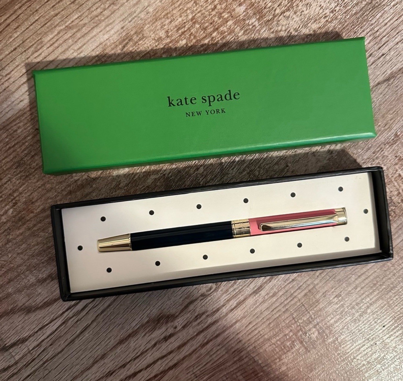 Kate Spade New York Black Ink Ballpoint Pen Reusable Gift Box, Colorblock