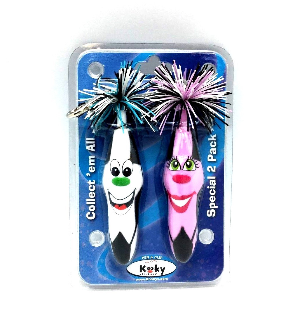 KOOKY KLICKERS 2pk POINT KREW 25 Strik’em Strik’er Soccer GIFT CLIP PENS PARTY