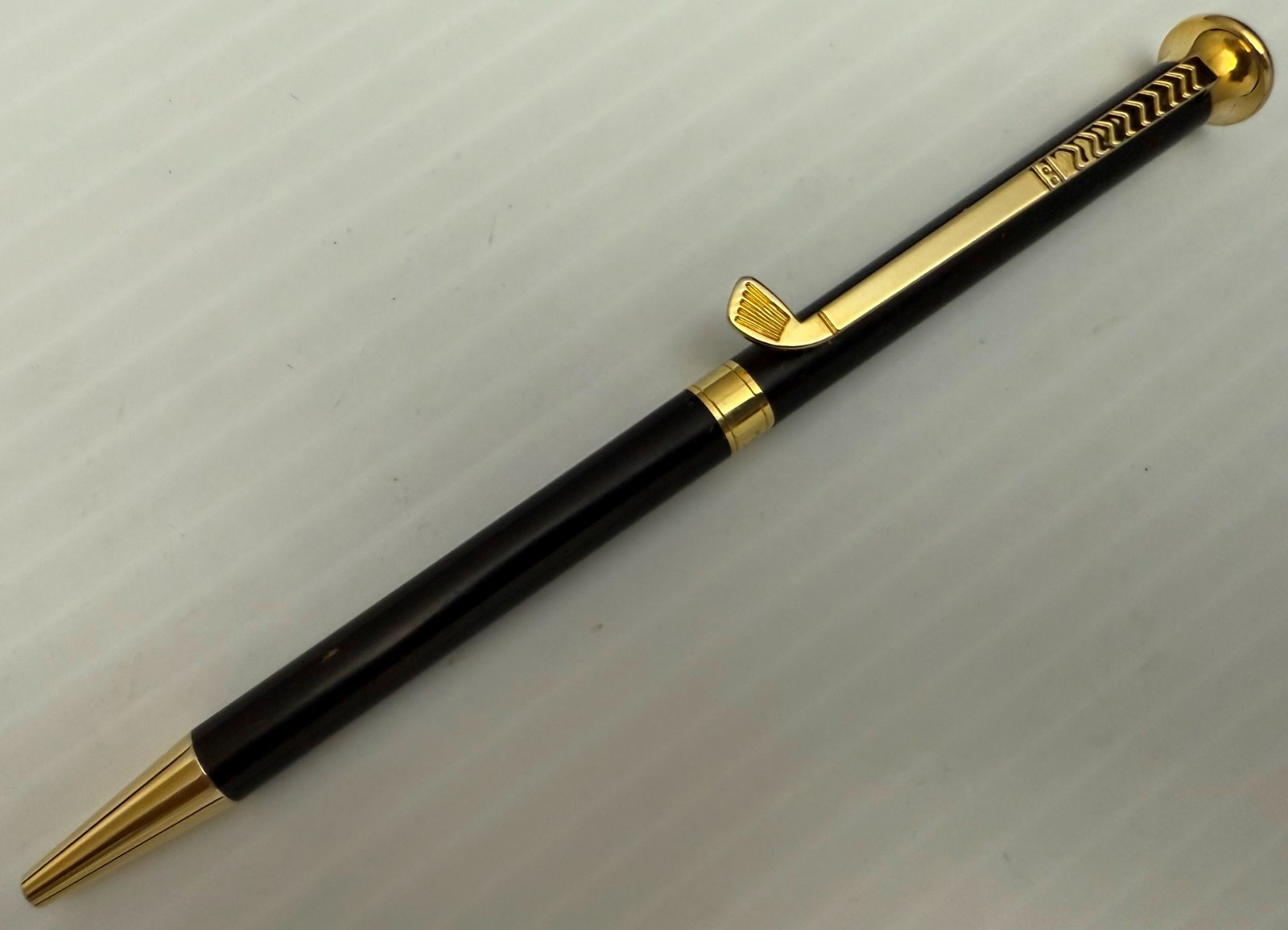 o’o’o . Vintage . . Ballpoint PEN . . GOLF CLUB Pocket Clip .. Cross-Like Refill