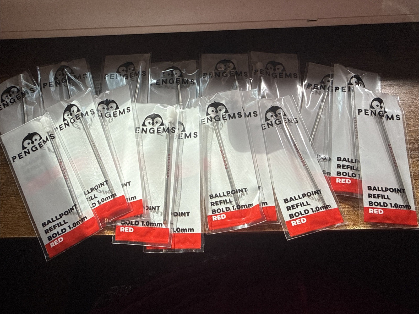 PenGems Pen with Gem – 17 Ball point Refill Bold 1.0MM RED