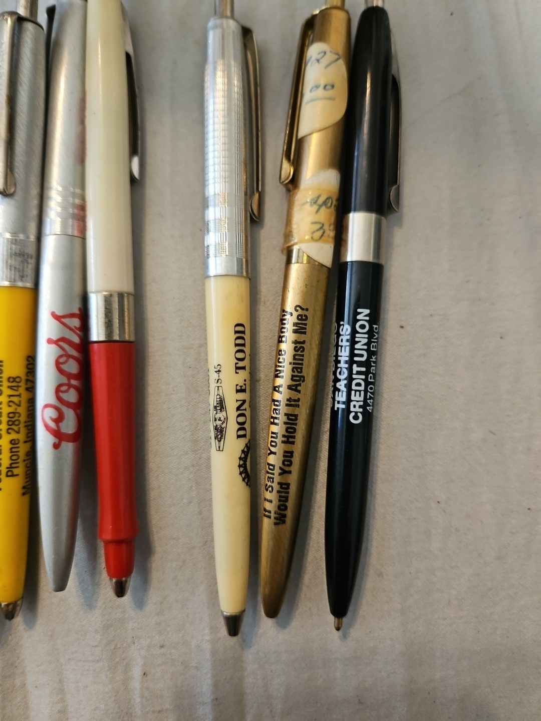 Lot of 15 Vintage Advertising Ballpoint Pens Branded Coors Rare+ Bic Clic