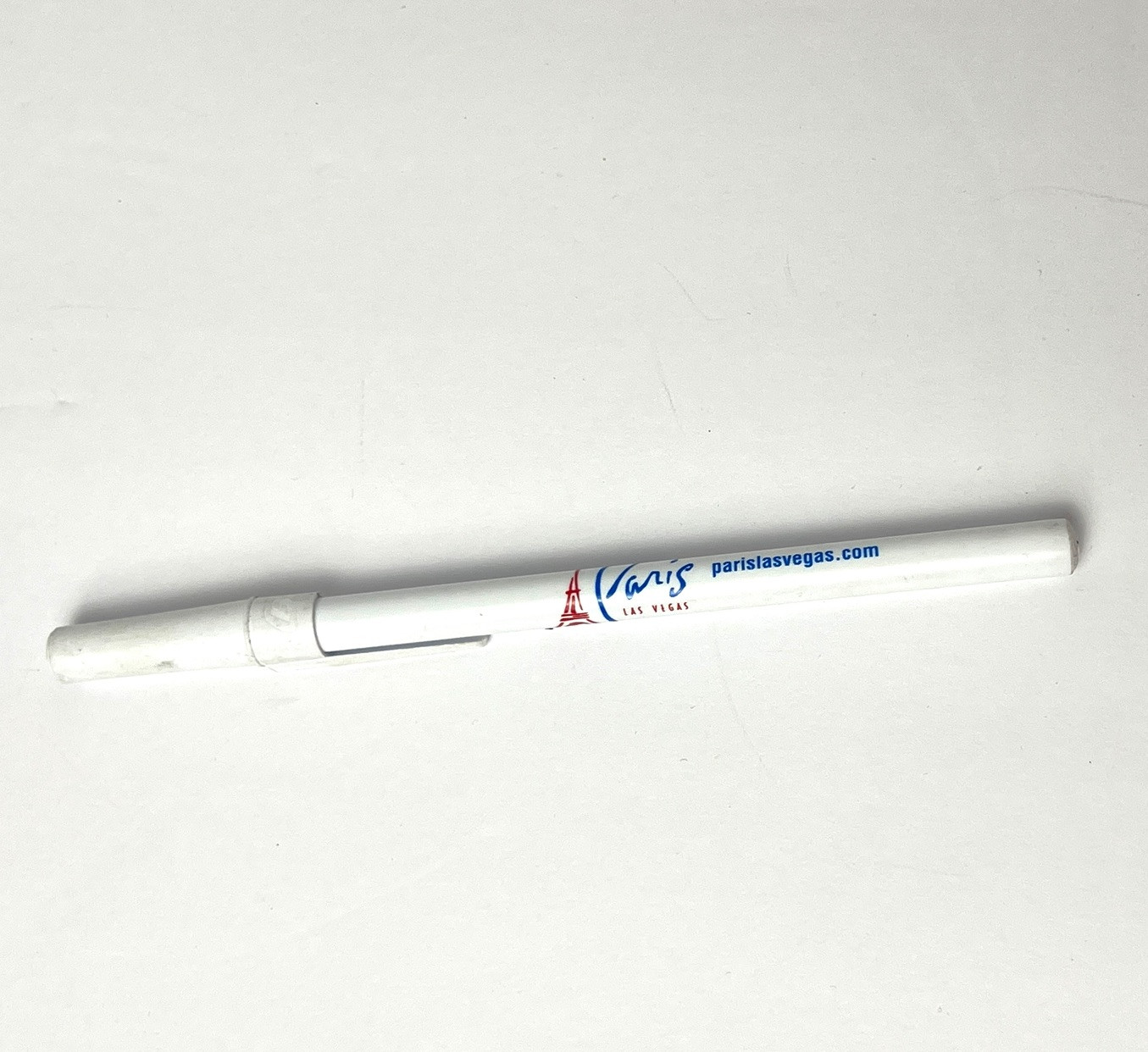 Las Vegas Paris Hotel Bic Ballpoint Stick Pen Cap White Black Ink Advertisement