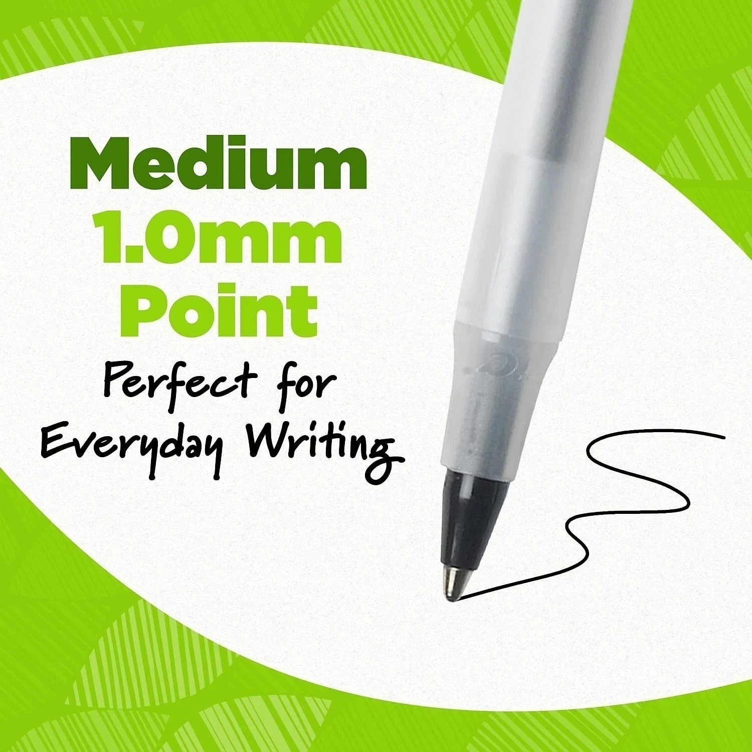BIC ReVolution Round Stic Ballpoint Pen, Black, 1 Count (Pack of 10)