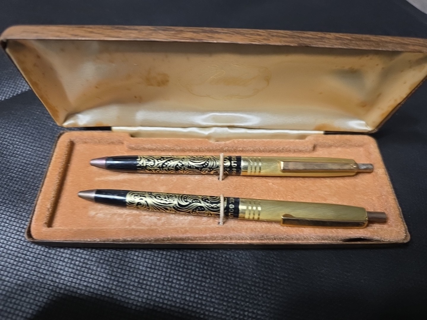 Vintage Chanel No.5 Arpege 14K Gold Filigree Perfumed Ballpoint Pen Set in Box