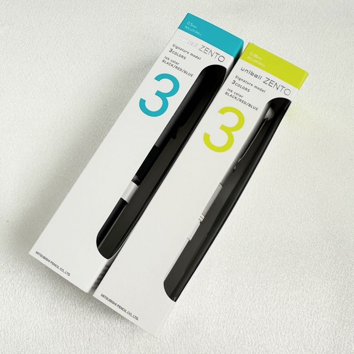 uni ball ZENTO Signature Gift Set 3 Color Ballpoint Pen 0 38mm 0 5mm Silver New