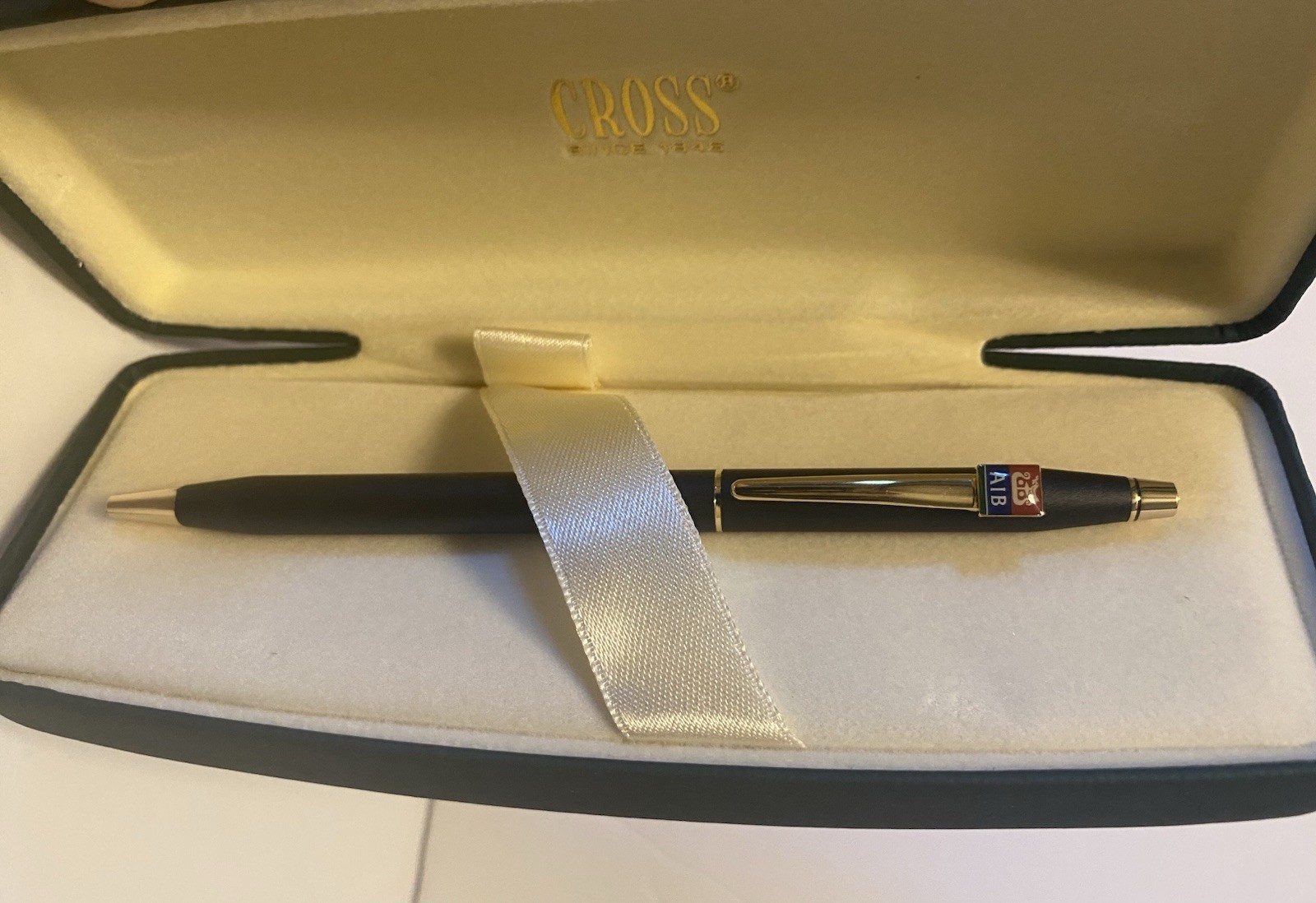 CROSS Century Ballpoint Pen Black & Gold Matte Finish-AIB-Brand Logo-NEW