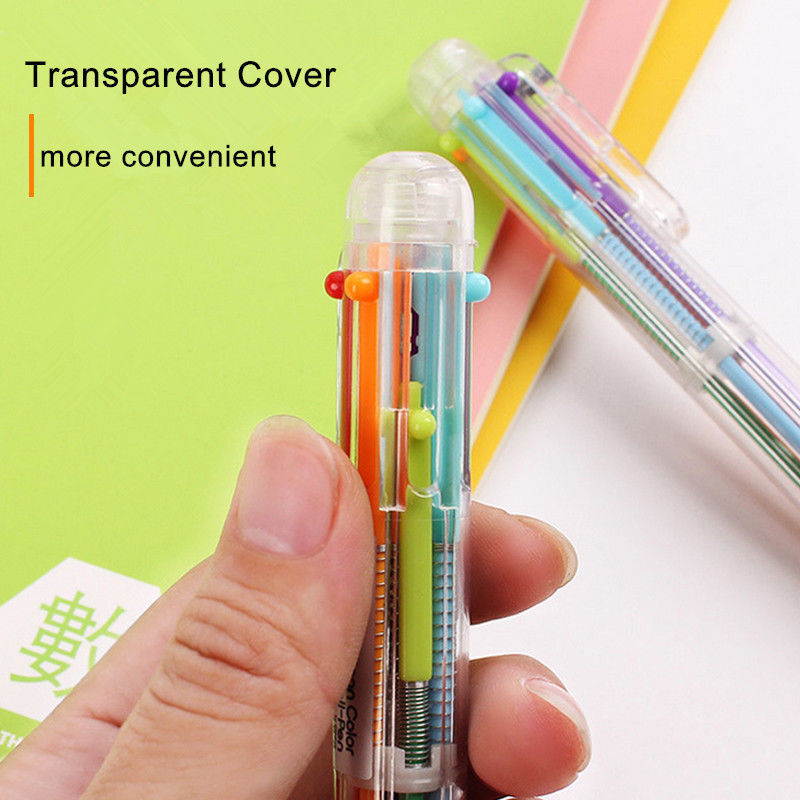 6 in 1 MultiColor Ballpoint Pen Student Retractable Stationery Creative Favorite