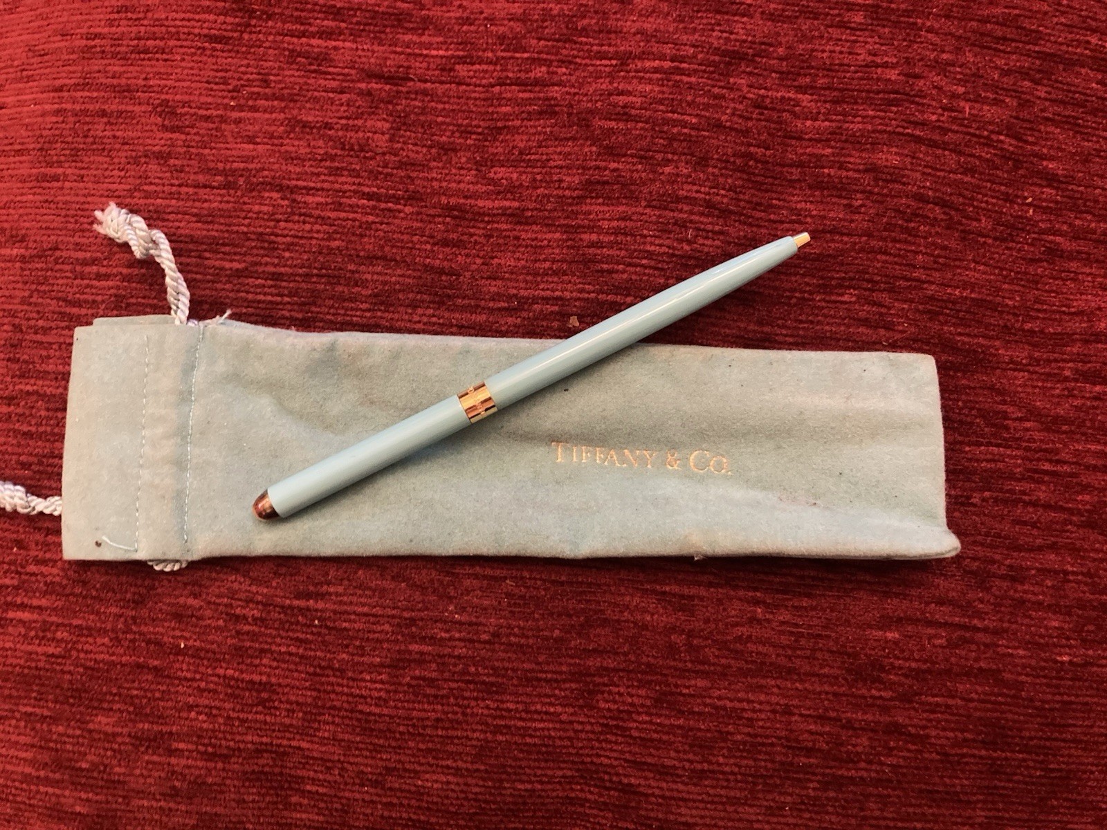 Tiffany & Co. Tiffany Blue Enamel and Gold Ballpoint Pen