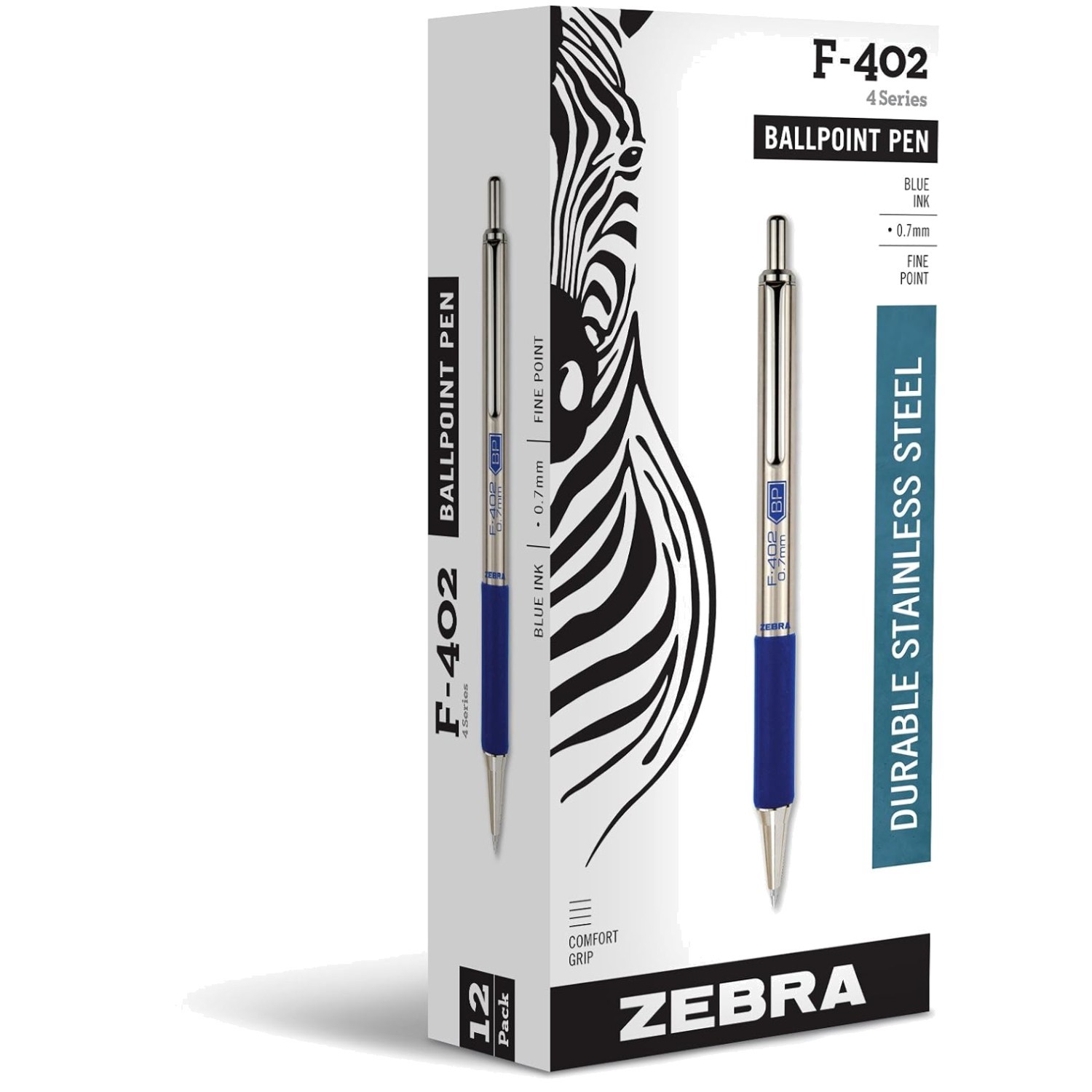 Professional Stainless Steel Ballpoint Pens, Blue Ink