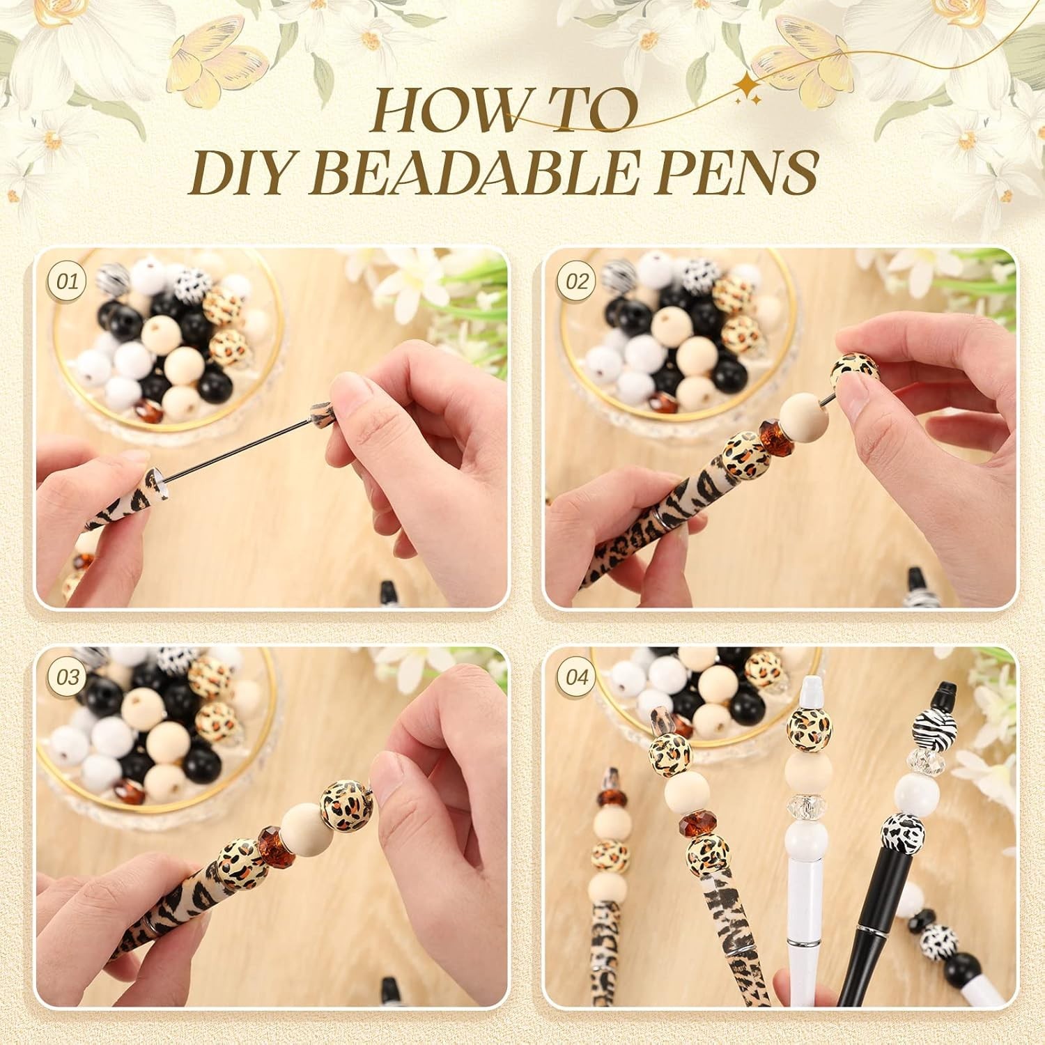 Versatile 12-Piece Beadable Pen Set – Perfect for Family Fun or Office Use