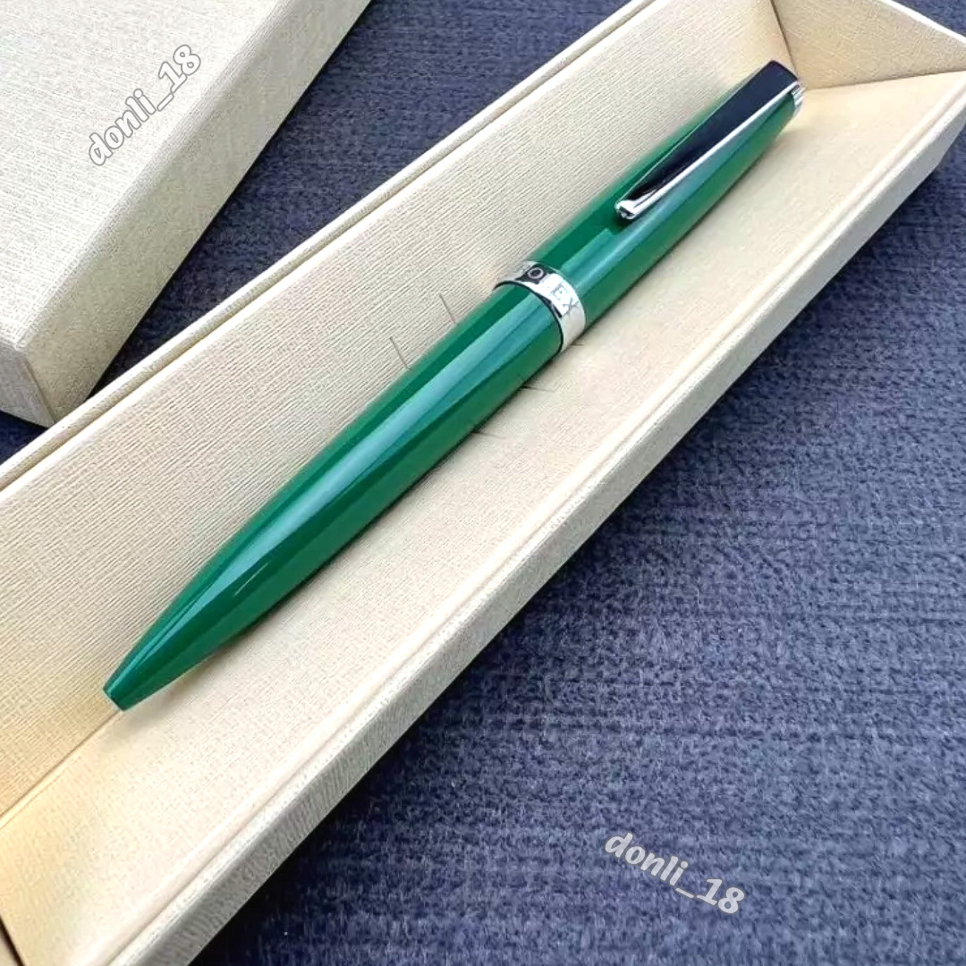 ROLEX Green Silver Ballpoint Pen AD VIP Gift Luxury Collectible New Boxed