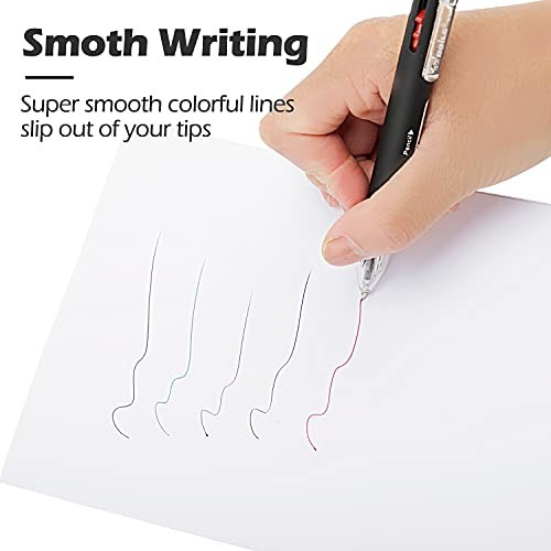 6-in-1 Multifunction Pen Set – 0.7mm Ballpoint & 0.5mm Mechanical Pencil, 5 Colo