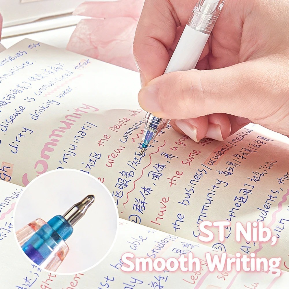 4PCS Strawberry Erasable Gel Pens 0.5mm Kawaii Bow Student Pens