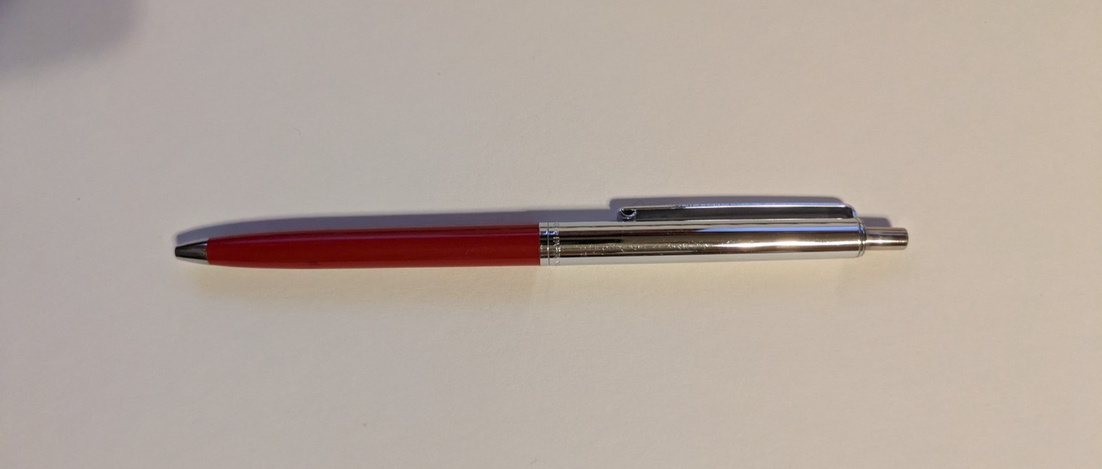 Vintage Paper Mate Ballpoint Pen – Red & Chrome – Made in Mexico – Red Ink Works