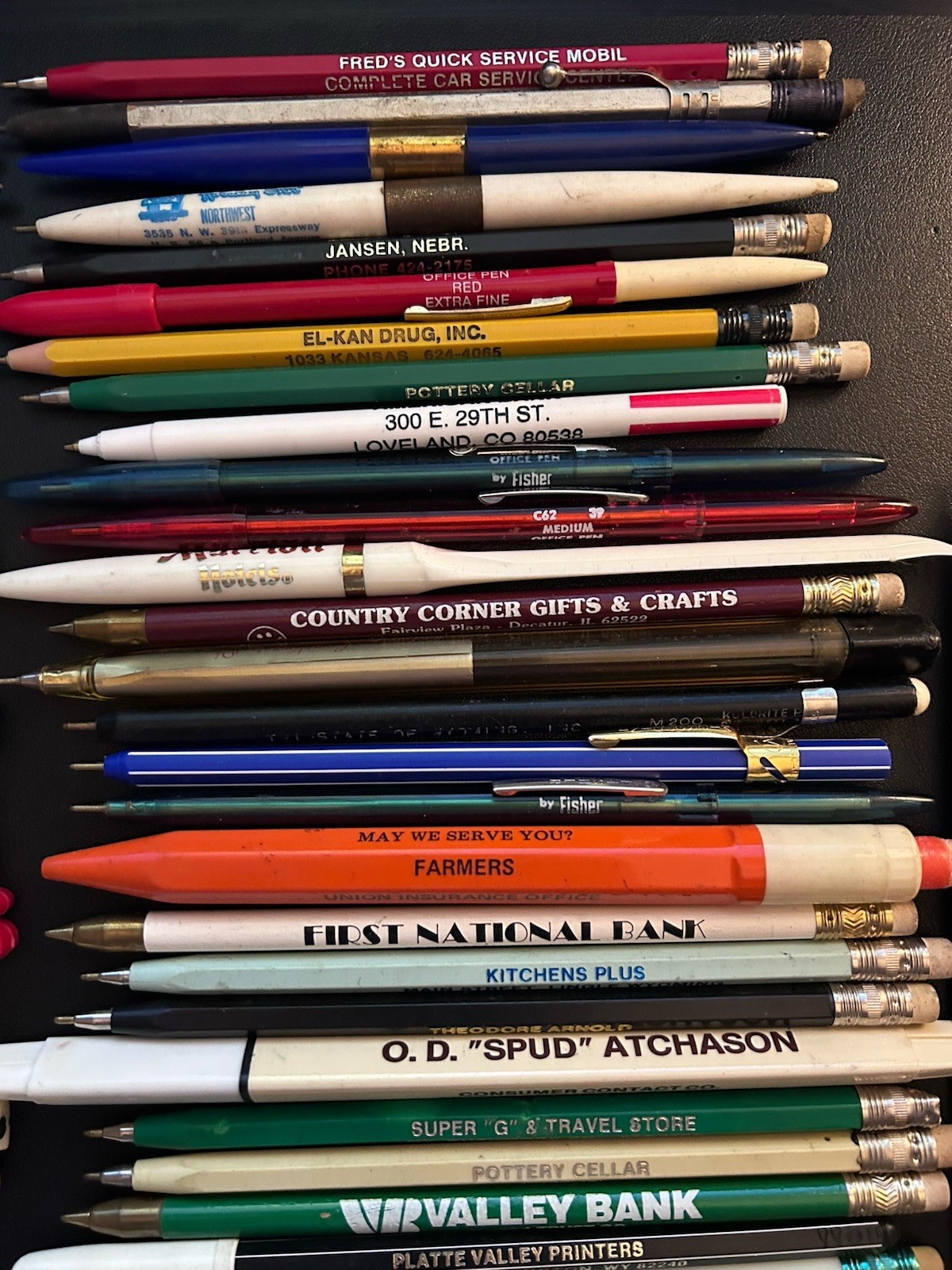 LOT (161 pcs) Advertising Ballpoint Stick Hotel Desk Pens