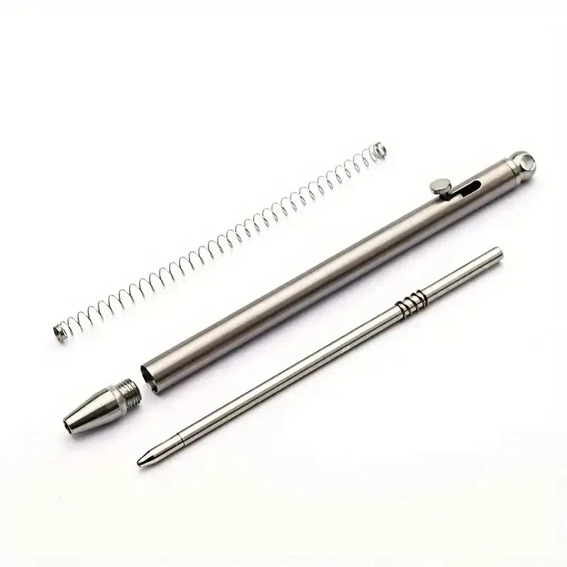 Mini Titanium Keychain Bolt Action Pen Small Travel EDC Ballpoint Signature Pen