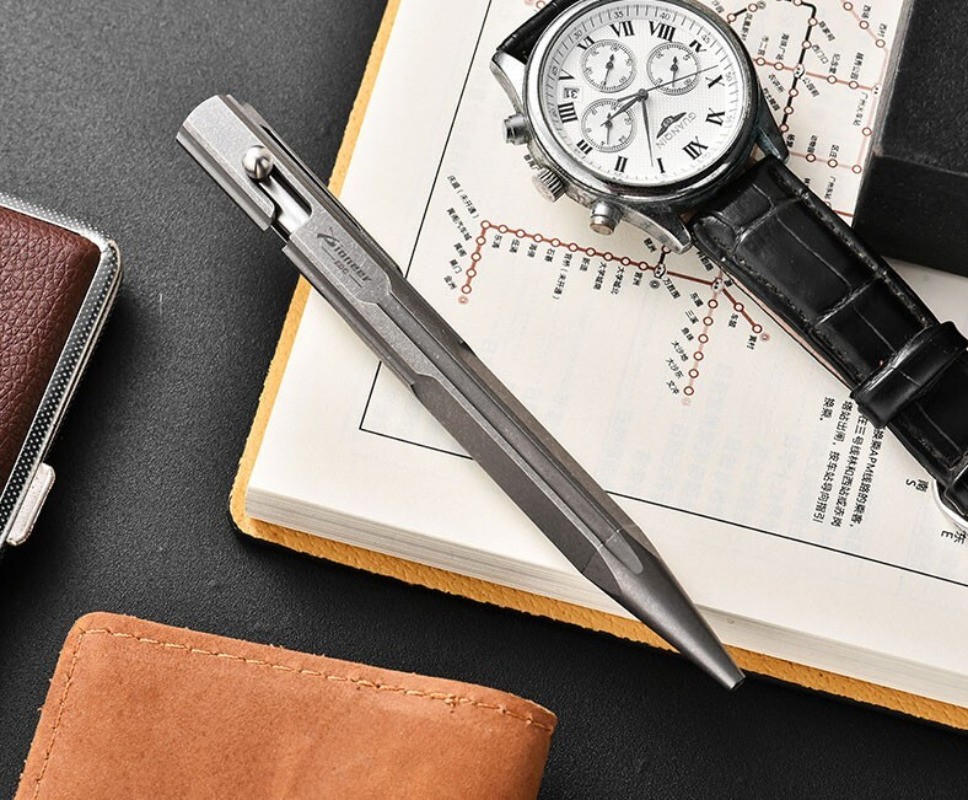 Titanium Bolt Action Ballpoint Pen EDC Pocket Pen Business Office Writing Gift