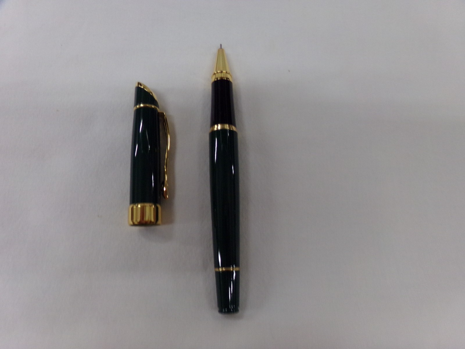 Vintage Quill 747 Green w Gold Trim Writing Pen in Box Customer Service We Care
