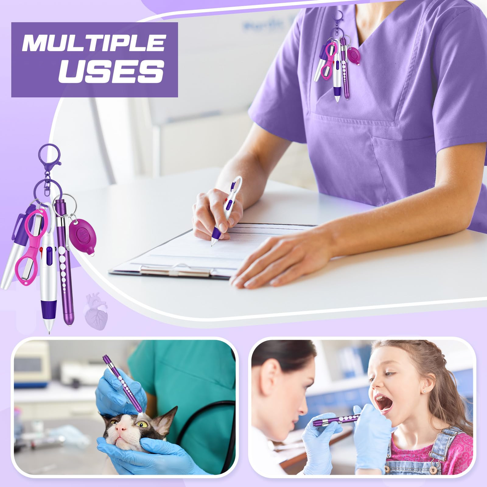 Nurse Essential Pen Set with Keychain Clip and Tools Gift for Professionals