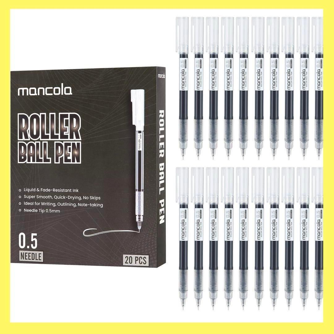 28-11 Mancola 20pcs Rolling Ball Pen Quick Dry 0.5mm #909ee8
