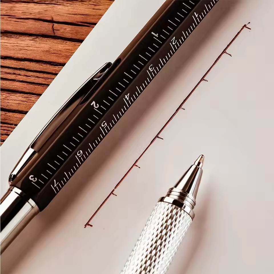 7-in-1 Multifunctional Multi-Tool Pen with Screwdriver, Ruler, Level, Stylus & B
