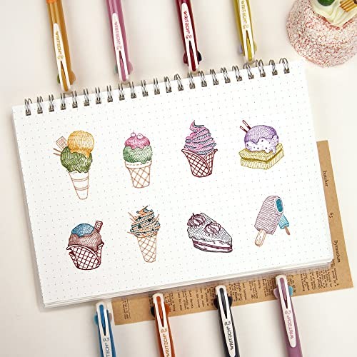 Retractable Gel Ink Pens: Multi Colored 2 1 Count (Pack of 8) 8 Pcs Multicolor