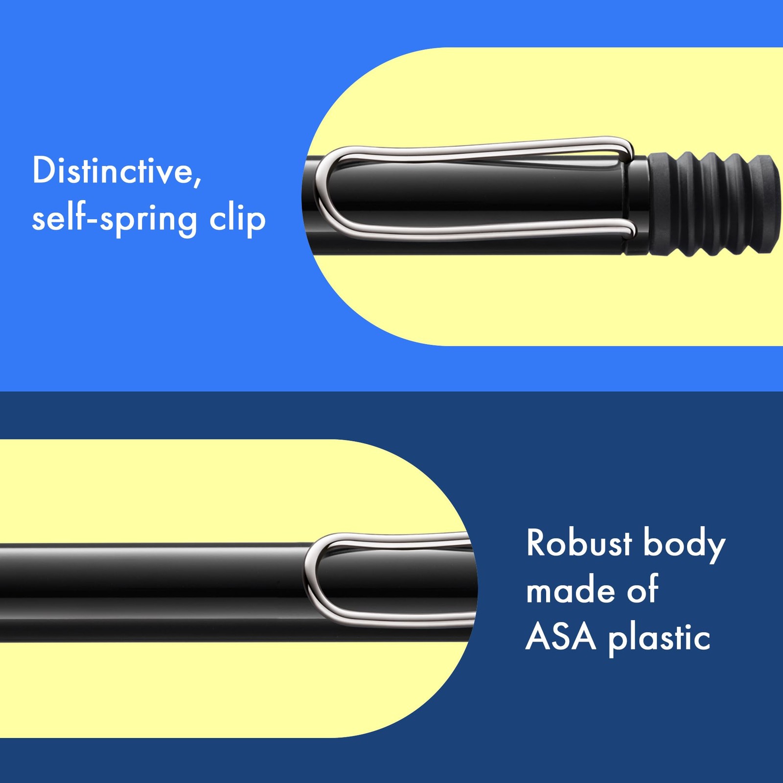 Lamy Chrome Clip Black Writing Instrument ABS Plastic Office Pen Pack of 1
