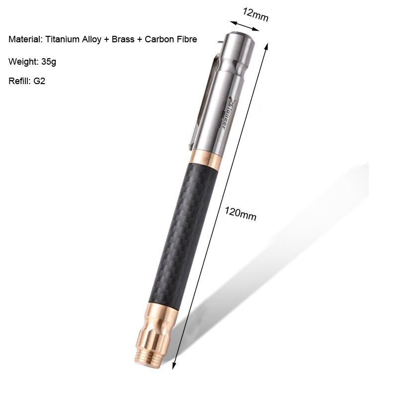 Titanium Alloy Brass Pocket Ballpoint Pen Business Office Stationery Outdoor EDC