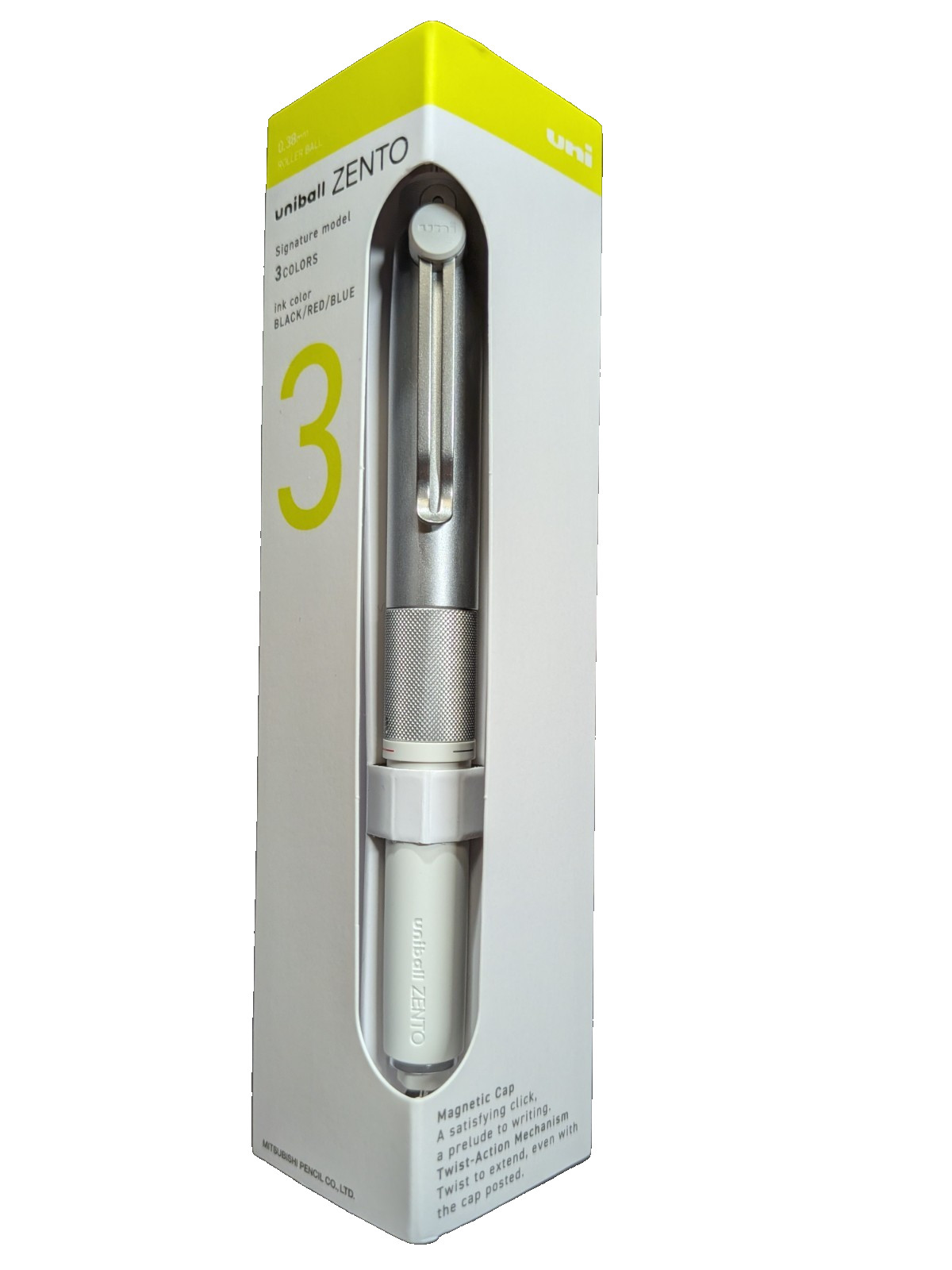 DDP/Uniball ZENTO Signature 3-Color Roller Pen 0.38mm/Magnetic Cap/Japan