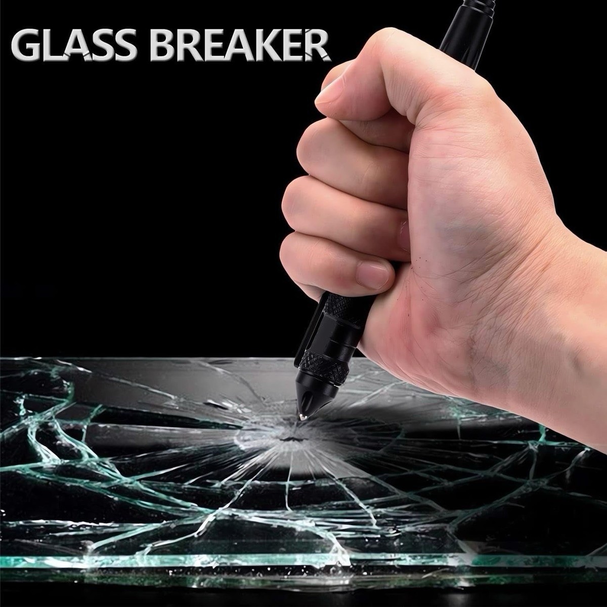 10 pcs Tactical Pen Aluminum Self Defense Glass Breaker Pen Writing Black EDC