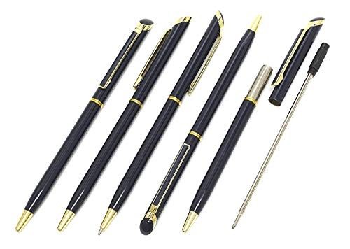 Japanese-made textured cowhide leather pen tray blue epoxy rotating ballpoint