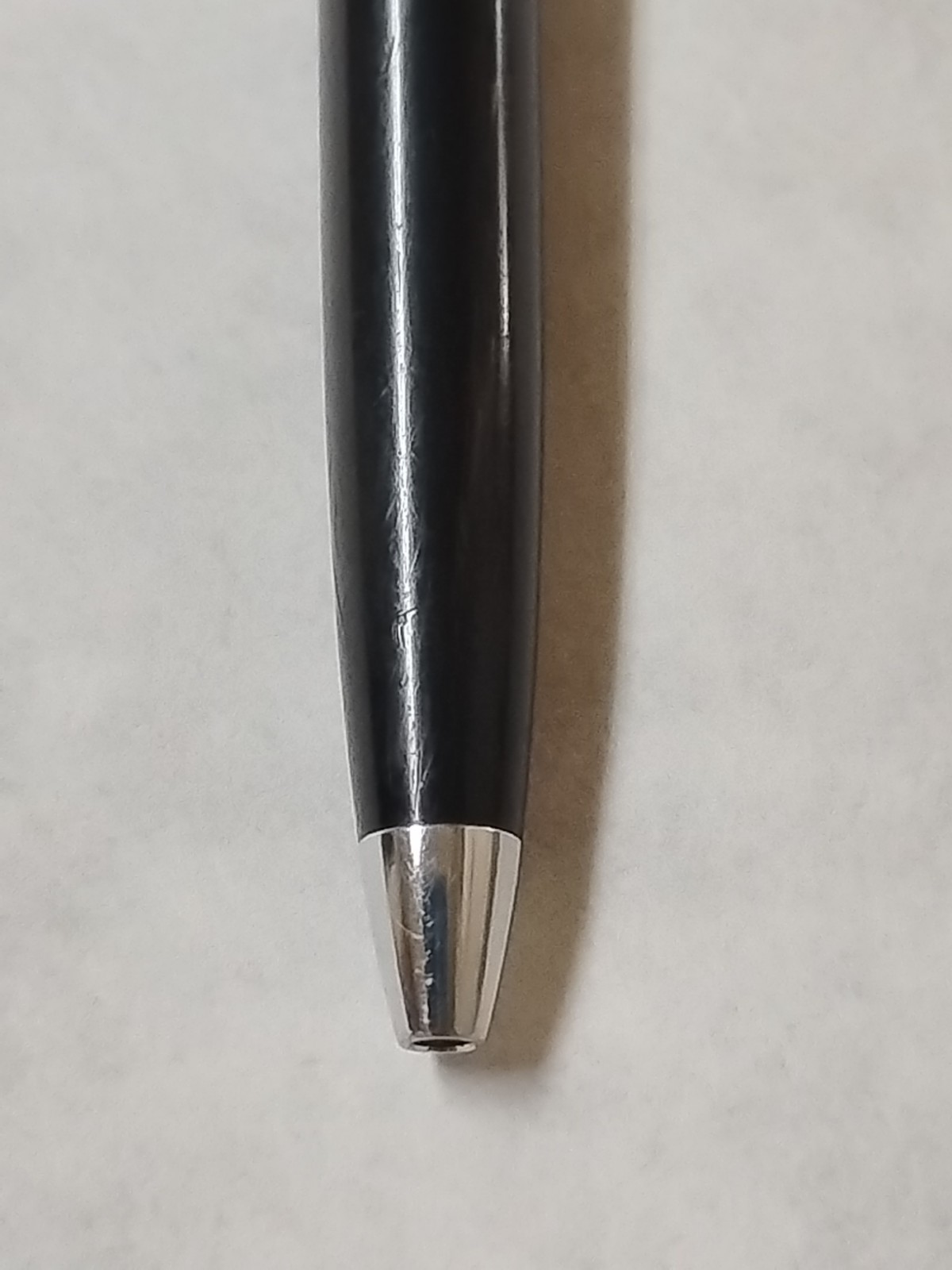Vintage Paper Mate Profile Slim Grip Black Chrome Two Heart Ballpoint Pen #Q7