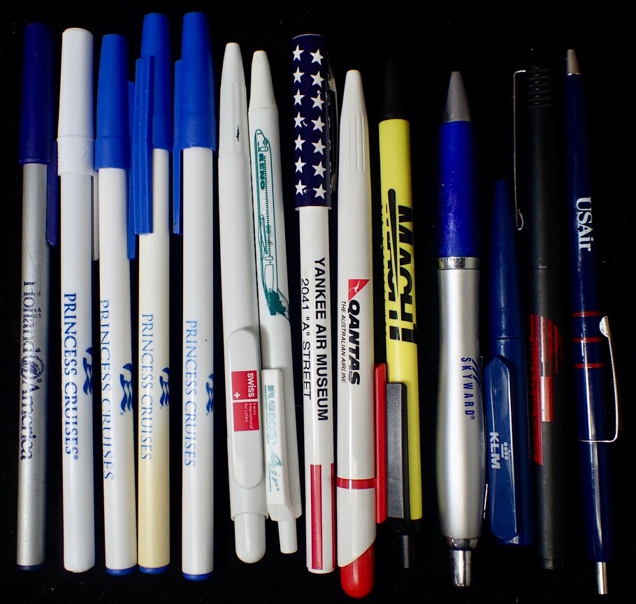 (14) Vintage Advertising Ball Point Pens Airlines Cruise Lines Lot 28