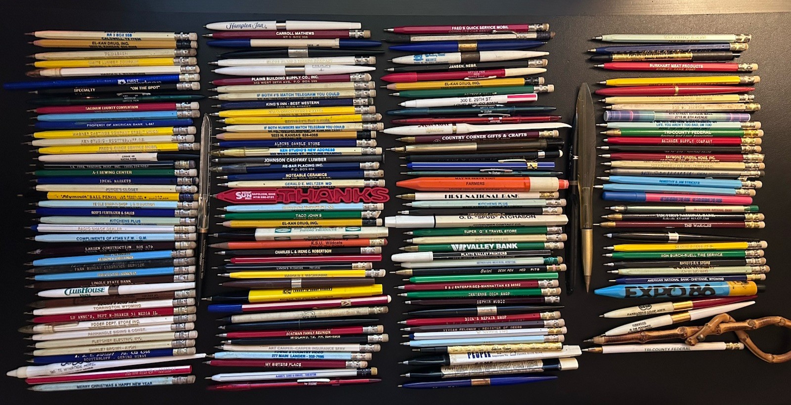 LOT (161 pcs) Advertising Ballpoint Stick Hotel Desk Pens