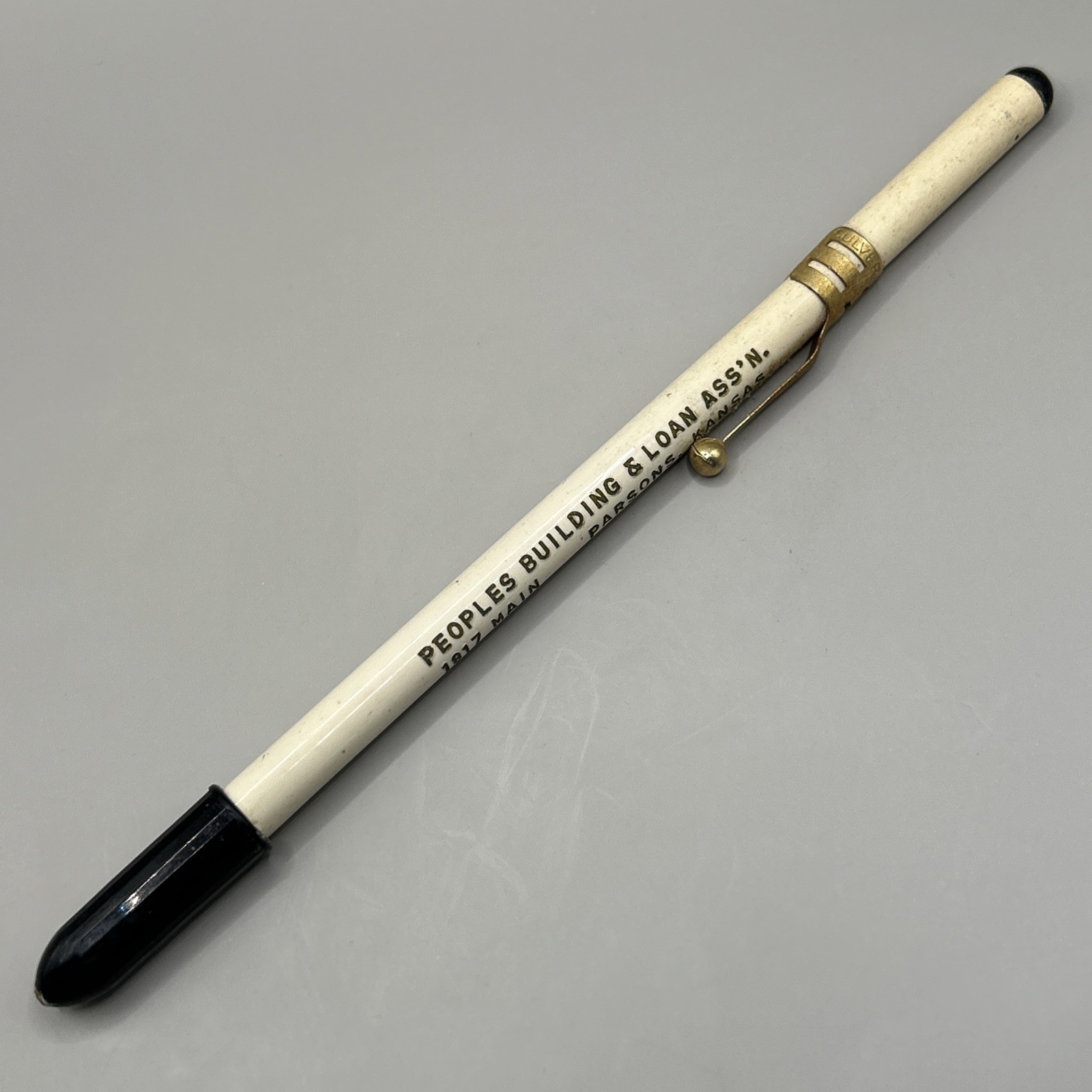 VTG Ballpoint Stick Pen PEOPLES BUILDING & LOAN ASSOCIATION Parsons KS Kansas