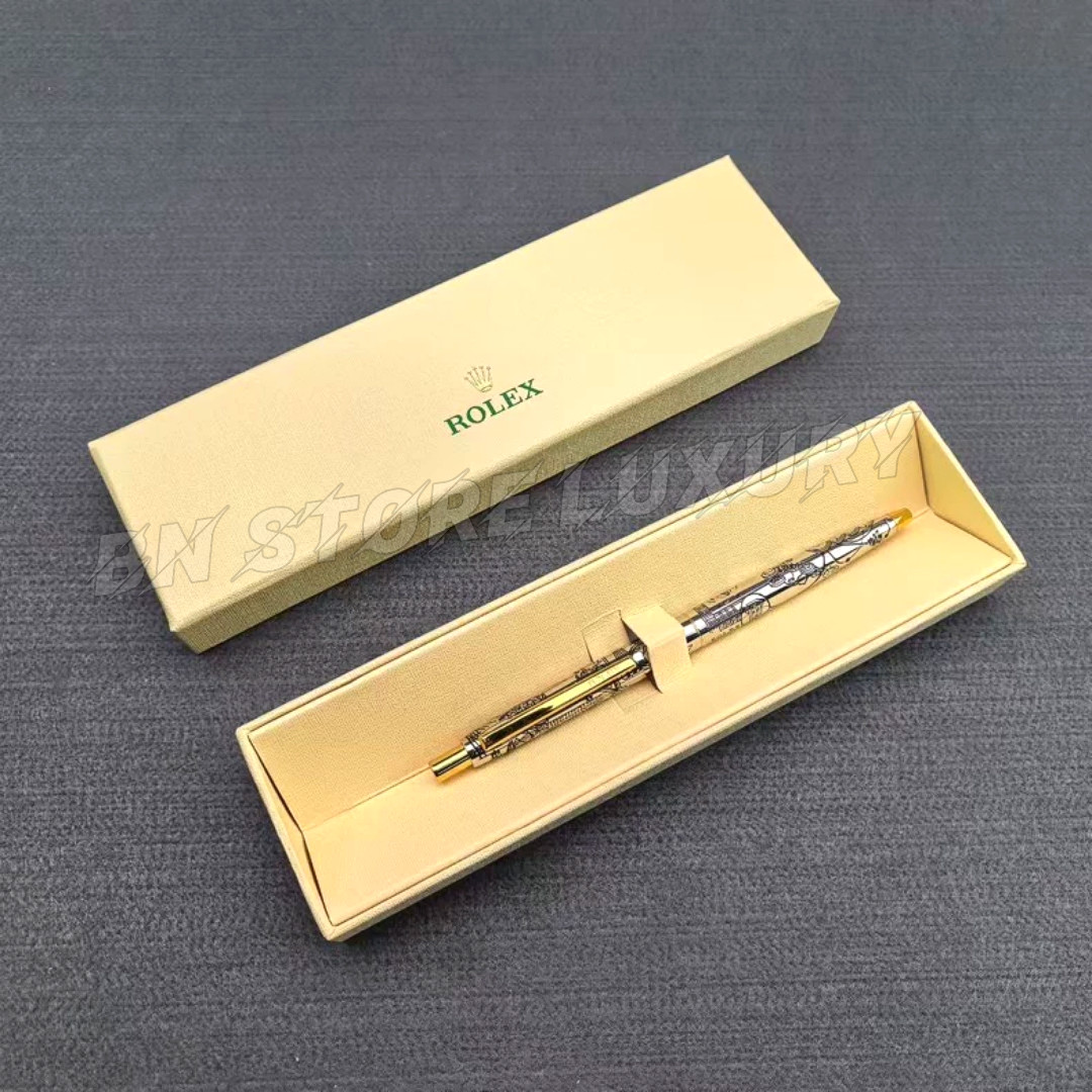 ROLEX VIP Gift Silver Gold Ballpoint Pen Engraved Executive Collectible Box