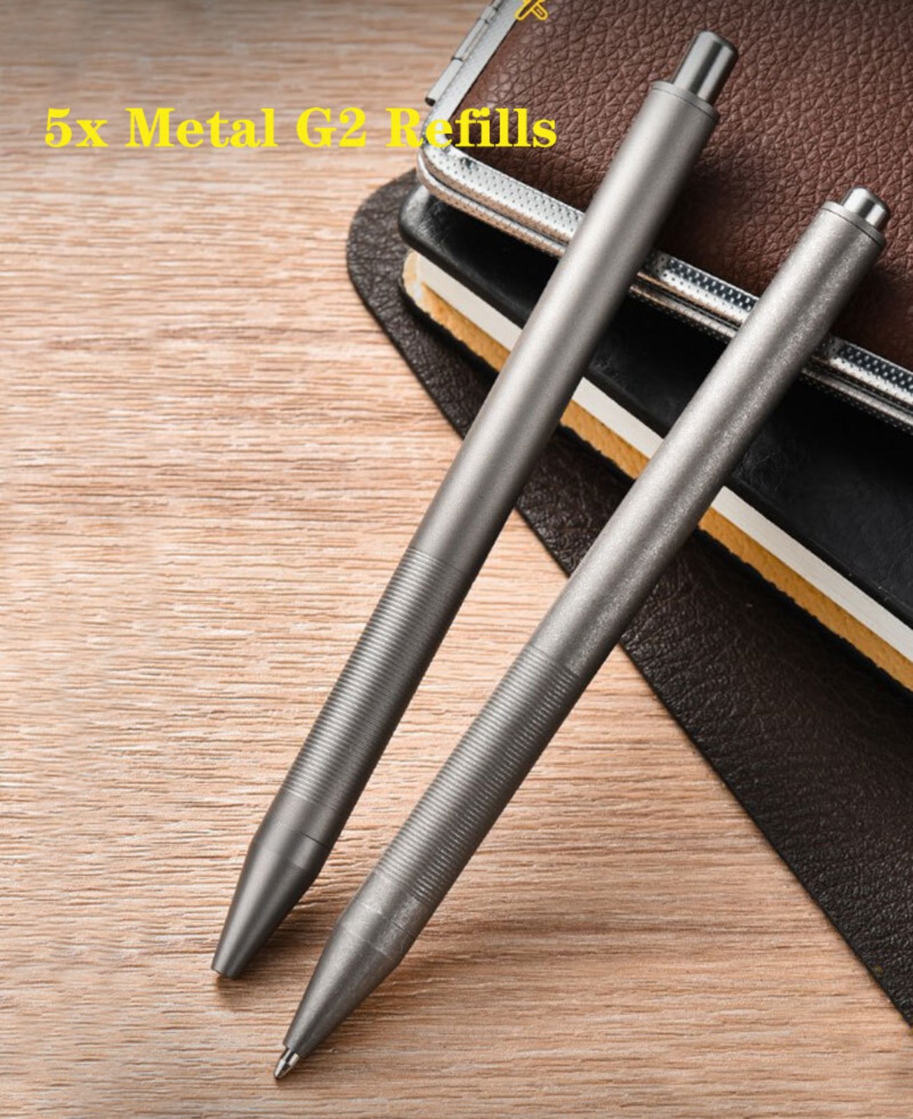 Titanium Alloy Pocket Ball Pen Signature Tactical EDC Pen Free 5pcs G2 Refill