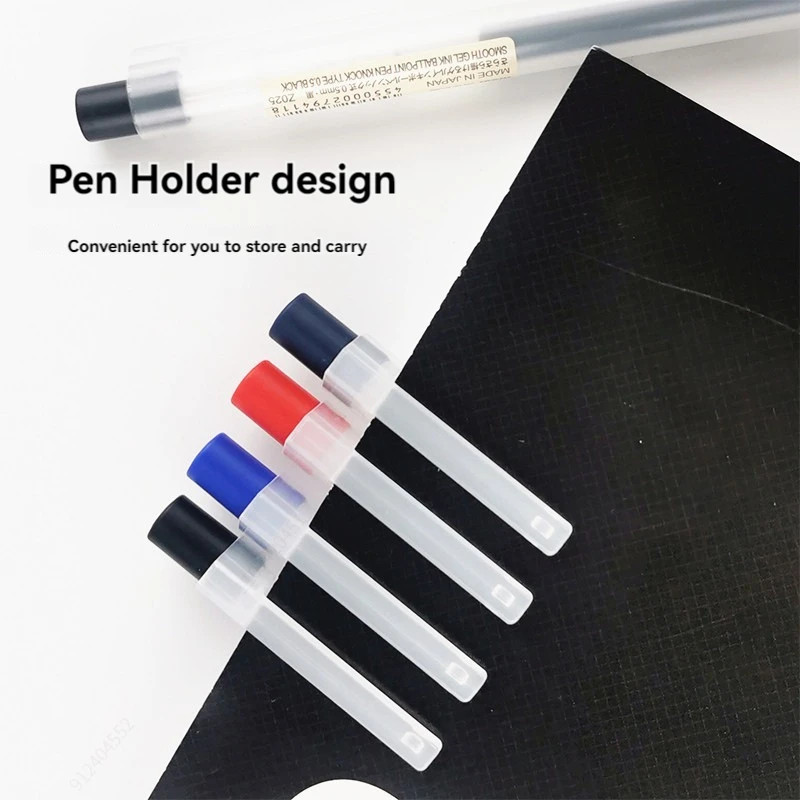 10Pcs Press Gel Pen 0.5Mm Blue/Black/Dark Blue/Red Ink Mujis Gel Pen Set for Sch